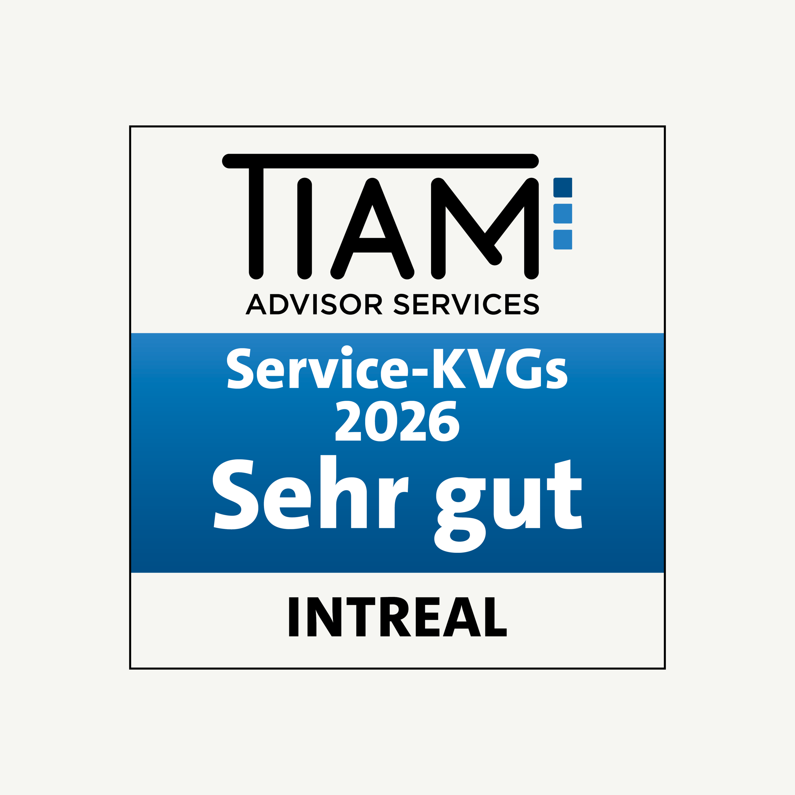 INTREAL erhält TiAM-Bestnote